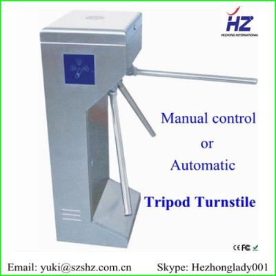 China waist height fingerprint access control automatic tripod turnstiles for sale