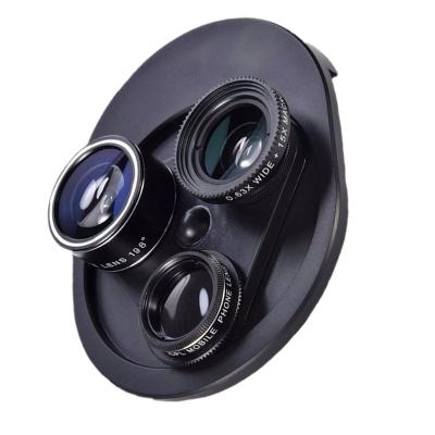 China Hot Seller 2019 Aluminum Glass + Optics Phone Lens Kits and 4 in 1 Zoom Camera Lens with FULL Wide Fisheye Macro Lens for sale