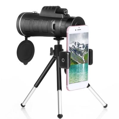 China Long Range BAK4 Monocular Scopes With Phone Clip And High Quality Tripod 40x60 Mobile Phone Monocular Telescope for sale