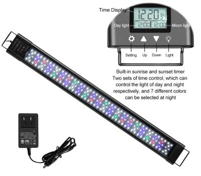 China Sunsun Led Aquarium Light 48W LED Aquarium Light with Extendable Brackets, Auto Switch Simulate Sunrise and Sunset for Aquarium Planted Tank (90CM) for sale