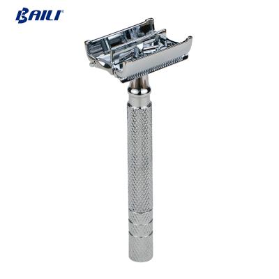 China Long Open Butterfly Edge Safety Razor Blade Zinc Alloy Metal Double Handle Double Handle Twist for sale