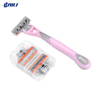 China Super Triple Blade Razor Blade For Lady Bikini Razor Quality New Design Shaving Blade Women Personal Care for sale