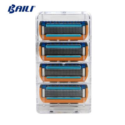 China Baili 5 Blades Razor Cartridge Daily Shaving Razor With Cartridges Blead Razor for sale