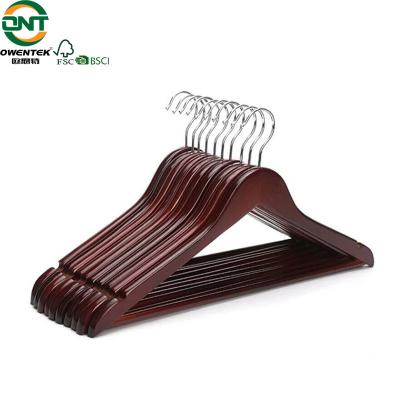 China CLASSIC male and female hangers, wood, mahogany, small chrome hook, 17