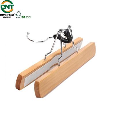 China CLASSIC High Quality Smart Slim Wooden Trouser / Skirt Hanger With Staples Space Saving for sale