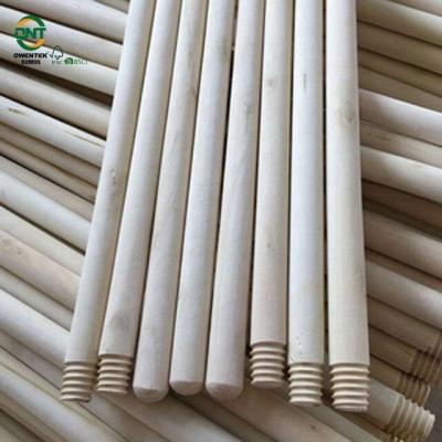 China Wholesale Good Quality Smooth Opulent Wooden Broom Handles With Italian Thread Screw for sale