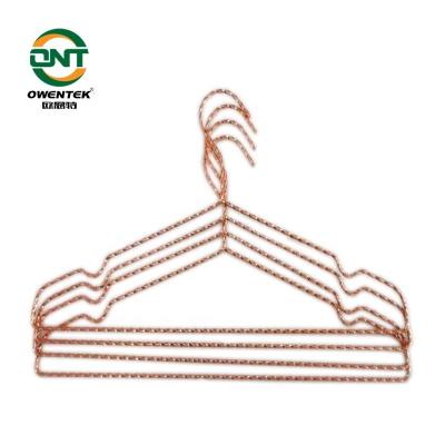 China SHOW Wire Hanger Rose Gold Clothing Hangers For Garment for sale