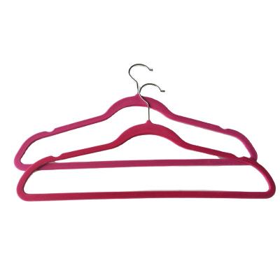 China Durable high-grade velvet hangers with clips for sale