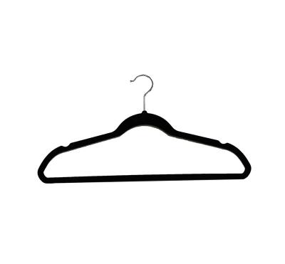 China Cheap Minimalist Amazon Price Black Flock Sale Anti-Slip Best Hanger For Suit for sale