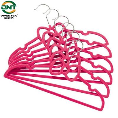 China Durable And Velvet Space Saving Butterfly Bowknot Design Non-Slip Space Saving Clothes Flock Hanger 30 Packs for sale