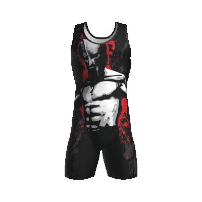 China High Quality 280GSM Lycra / Cotton Lycra Custom Your Own Sportswear Wrestling Singlets for sale