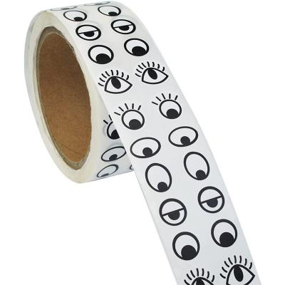 China Black White Eye Stickers Labels Black White Eye Stickers Labels -2000 Pcs Per Roll Face Sticker Eye for sale