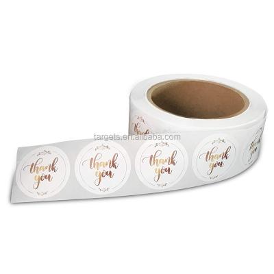 China New Trends Permanent Adhesive Transparent Custom PET Shiny Gold Color Logo Sticker, Logo Printed Gold Foil Stamping Clear Label for sale