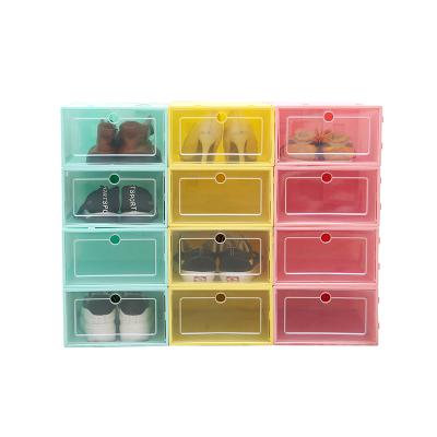 China Amazon 2022 Hot Selling Shoe Box Storage Drawer Viable Foldable Shoe Box Clear Plastic Clamshell Storage Shoe Box for sale