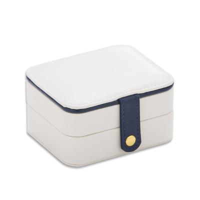 China New Double-Layer Leather Jewelry Box Travel Stored Portable Jewelry Box With Lock Small Storage Box for sale