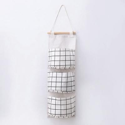 China 1 Mi Viable Behind Doors On Walls Cotton Canvas Sundries Hanging Storage Bag Cabinet Grocery Storage Bag for sale