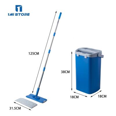 China Storage Cleaning Vileda de fregona de cubo de Microfiber Scraper Broom Durable Household Flat Auto-dry Bucket for sale