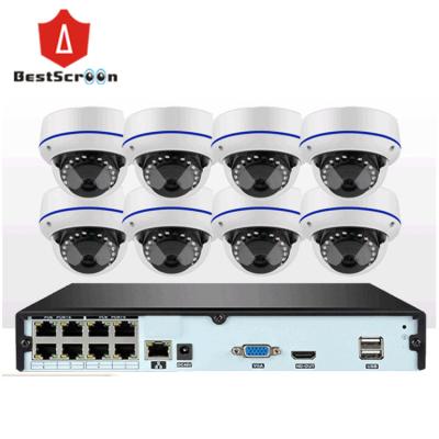 China NIGHT VISION 8 Channel POE 3MP .5MP H.265 Indoor IP Vandal Proof Dome CCTV DVR Kit 8ch 5MP CCTV Camera nvr kit for sale