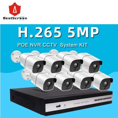 China NIGHT VISION H.265 8CH 5MP 3MP POE Outdoor Bullet Security Nvr IP CCTV Camera Kit for sale