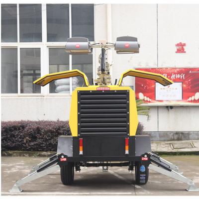 China Portable Trailer Mounted Portable /mobile Lighting Tower Light Gasoline Diesel Generator Cooperated Mobile Light Tower LED HID S.M. Lighting for sale