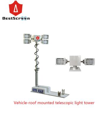 China Mobile LED Night Light Scanning 1.8m Telescopic Mast 1.8m Roof-Mounted Folding Vehicle Light Tower Or Foldable For Fire Truck Police Car for sale