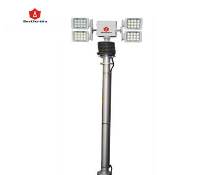 China Sports Stadiums Customized Foldable Movable Telescopic Mast Light Pole Pneumatic Telescopic Tower Height Range 4m 5m 6m 7m 8m 10m for sale