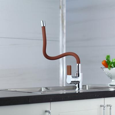 China Thermostatic Faucets MEIYA Colorful Silicone Hose Kitchen Plated Outdoor Flexible Chrome Faucet For Sink MY1705-42 for sale