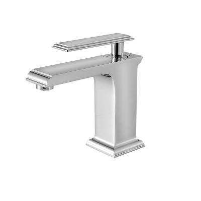 China Single Metered Basin Mixer Taps Chrome Hangle Sanitary Ware Taps Faucets for sale