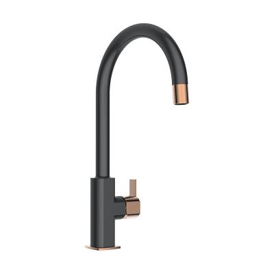 China Thermostatic Faucets China Cheap Rose Gold And Black Chrome Kitchen Faucet for sale