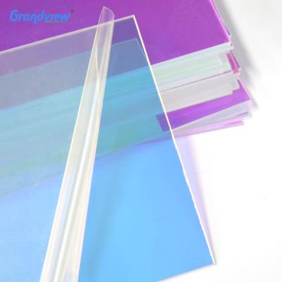 China Custom Acrylic Rainbow Iridescent Acrylic Laser Cut Holographic Acrylic Engrave Sheet for sale