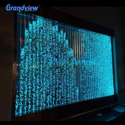 China Grandview American Decorative Screen Style Glass Fountain Led Water Light Acrylic Bubble Panel For Bar for sale