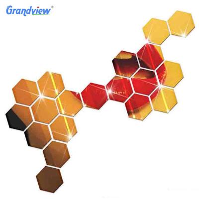 China 100% Brand New And High Quality Factory Grandview Acrylic Mirror Wall Sticker Yellow Color for sale