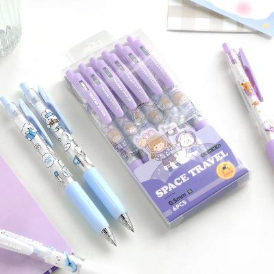 China Cartoon Bear Normal Gel Pen Kawaii Stationery Pens Black Gel Pen Set 0.5mm Black Ink for sale