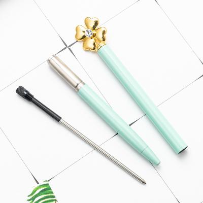 China office & School Pen Creative Four Leaf Clover Point Pen Metal Ballpoint Pen Office Pen Sign Pen for sale