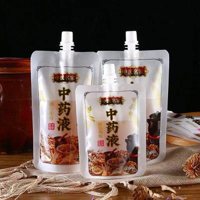 China Black Edge White Bottom Medicine Liquid Stand Out Pouch With Spout From 100ml-300ml Te koop