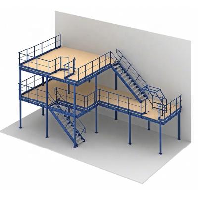 China Corrosion Protection Customized Industrial Heavy Duty Warehouse Steel Mezzanine Storage Floor Racks Steel Platform for sale