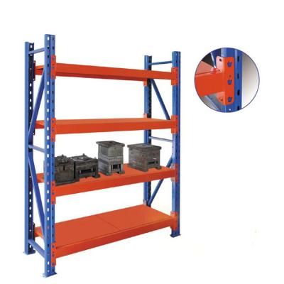 China Corrosion Protection LongSpan Medium Duty Shelving Steel Storage Stacking Racks Warehouse Shelving for sale