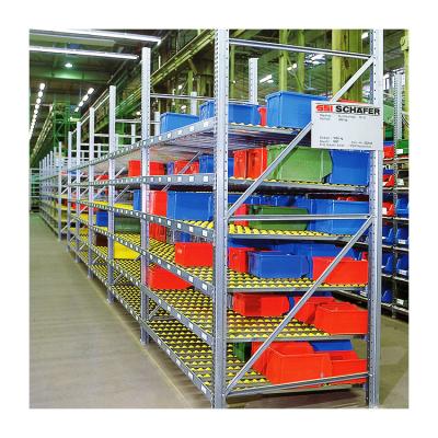 China Corrosion Protection Hot Sale Warehouse Gravity Flow Roll Racking Systems Carton Flow Roll Racks Price for sale