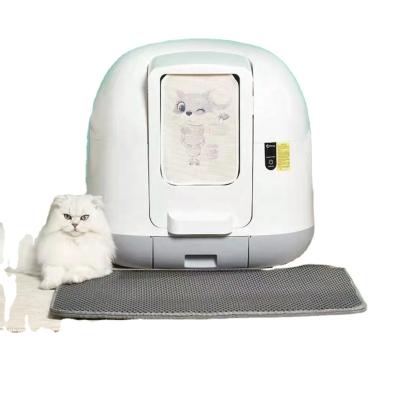 China Enclosed large self-cleaning fully intelligent automatic cat litter boxIntelligent viable cat litter box for sale