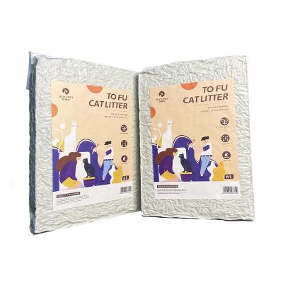 China Wholesale price 6L factory viable natural tofu cat litter can be rinsed to clump tofu cat litter for sale