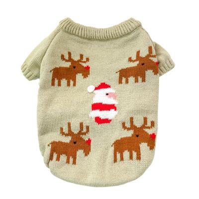 China Wholesale Sustainable Christmas Pet Sweater Autumn/Winter Small Dog Christmas Elk Dog Sweater for sale