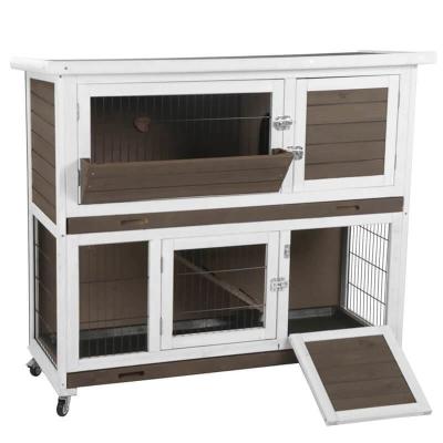 China OEM Breathable Indoor Outdoor Pet House Wooden Rabbit Hutch Cages for sale