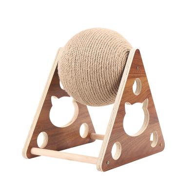 China Durable High Quality Sisal Wooden Rope Anti-bite Manufacturers Wear-Resistant Cat Scratching Ball Cat Grinding Claws for sale