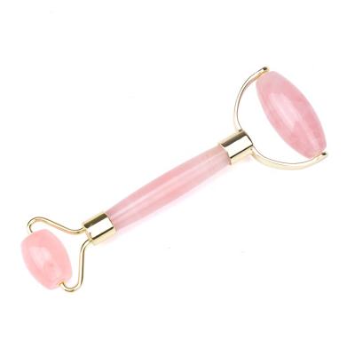 China Chin Rose Quartz Facial Massage Natural thin pink xiuyan jade roller Face-lifting massager for sale