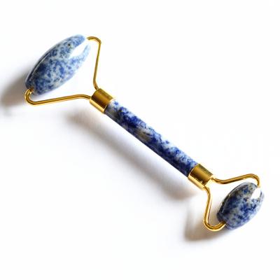 China Low Price Natural Quartz Spot Face-lifting Blue Jade Facial Roller Massage Roller for sale