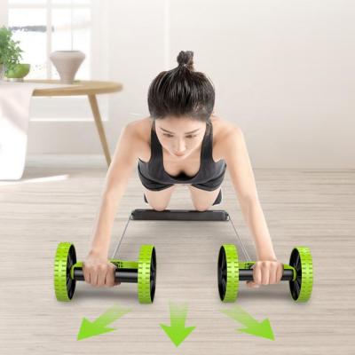 China Home Stretch Abdominal Elastic Abdominal Resistance Equipment Multifunctional Abdomen Fitness Roller Wheel Set for sale