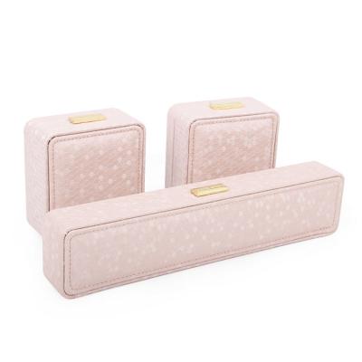 China Custom Made Custom Fancy Leather Honeycomb Pattern Cardboard Jewelry Packaging Box Luxury Set for sale