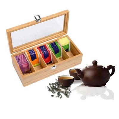 China Wholesale Viable Reusable Eco-Friendly Wooden Bamboo Gift Storage Box Tea Lid Glass Boxes Spice Cans for sale