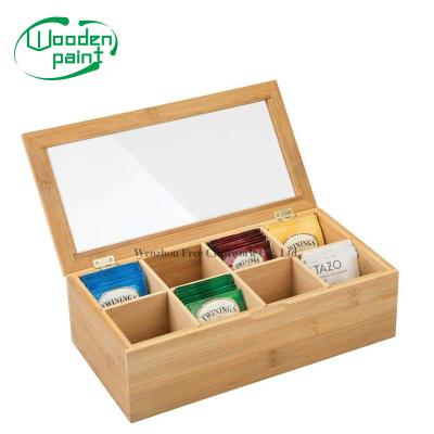 China Handmade Natural Bamboo Wooden Coffee Storage Box Tea Packing Case Reusable Tea Bags Packing Box for sale