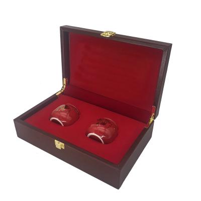 China 2019 factory sale wooden saffron packaging box handmade red two bottle package gift box for food storage for sale